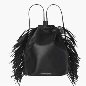 Victoria's Secret Black Backpack with Fringe